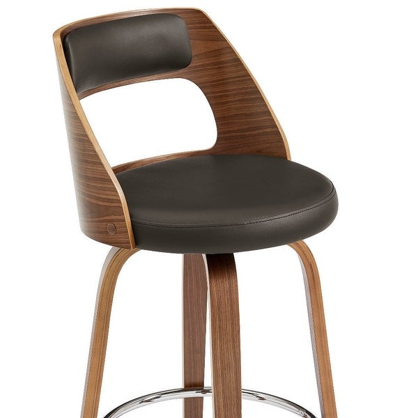 Swivel Counter Stool with Open Design Wooden Back