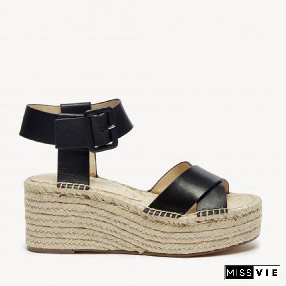 Womens Pu Casual Summer Wedge Heel Sandals