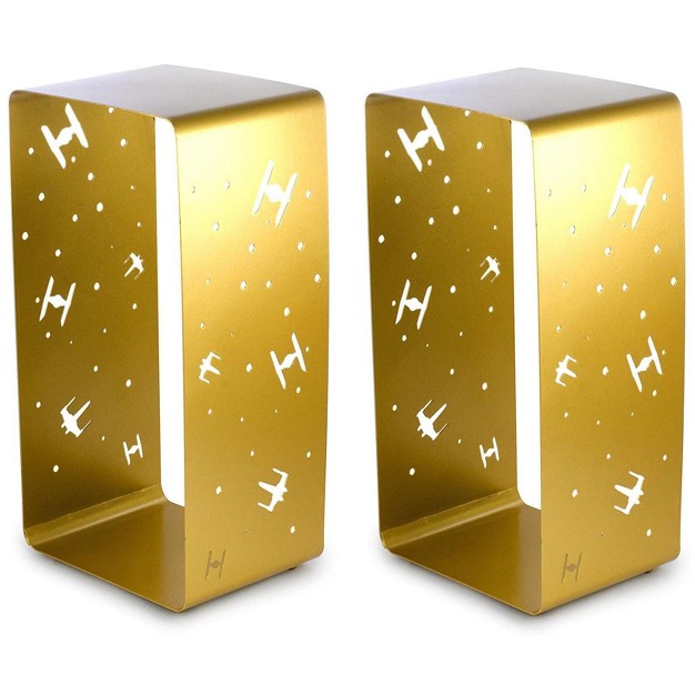 Seven20 Star Wars Gold Stamped Lantern X wing amp Tie Fighters 11 5 Inches Set Of 2