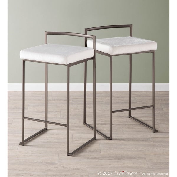 Carbon Loft Yadriel Industrial Antique Stackable Counter Stool (Set of 2)