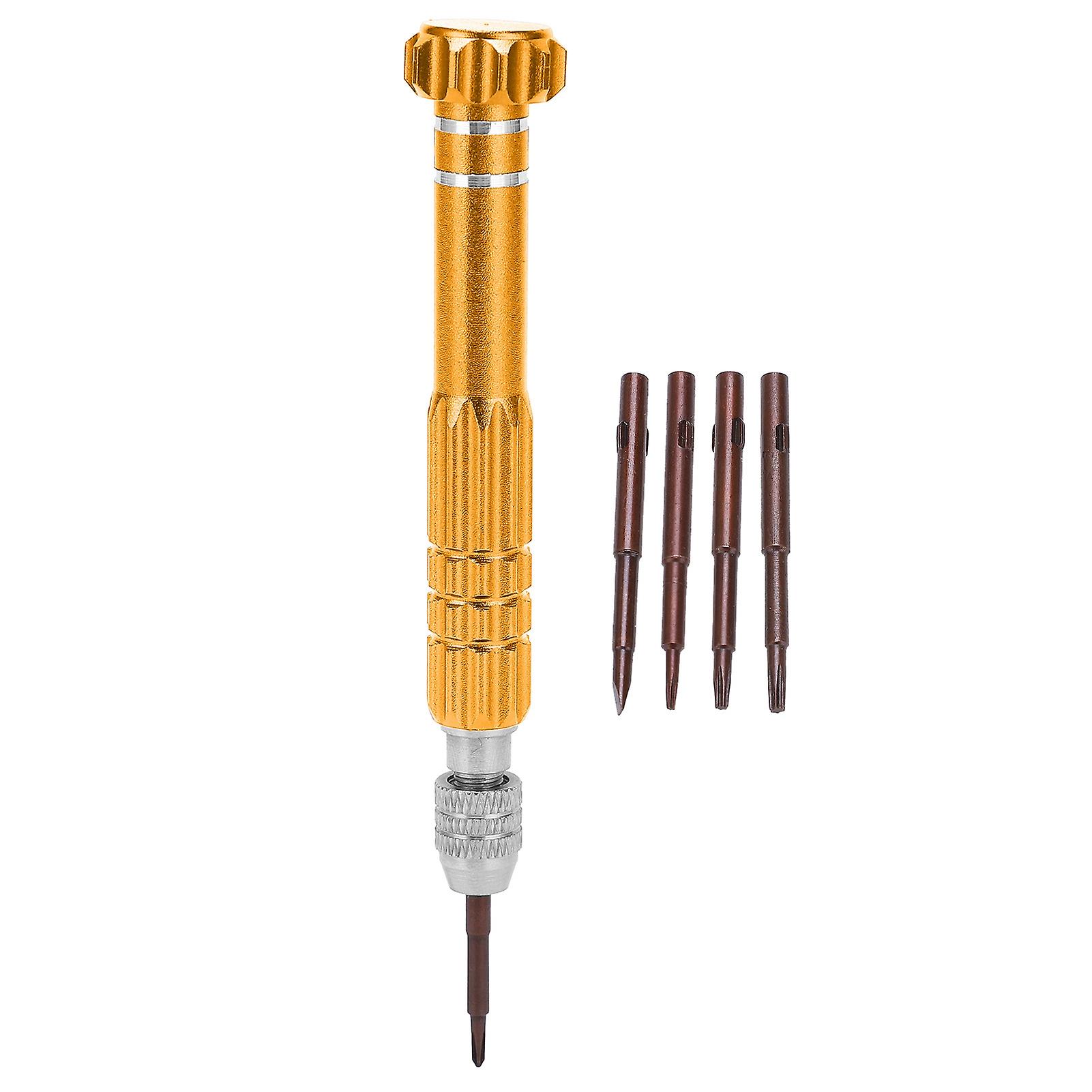 5in1 Screwdriver Aluminum Alloy Hardware Tools For Watch Jewelry Phone Maintenancegolden