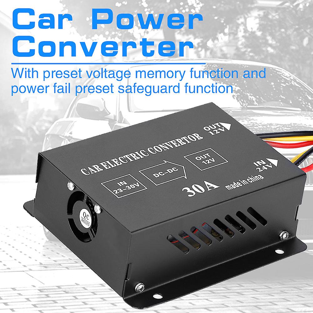 Car Truck 30a 360w Dc 24v To 12v Power Converter Electric Voltage Reducer Step-down Transformer