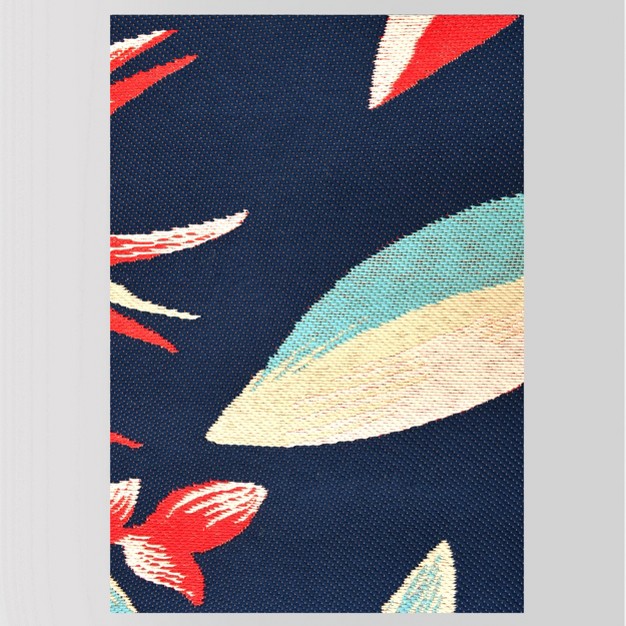 5 x27 X 7 x27 Jungle Tropical Outdoor Rug Navy coral