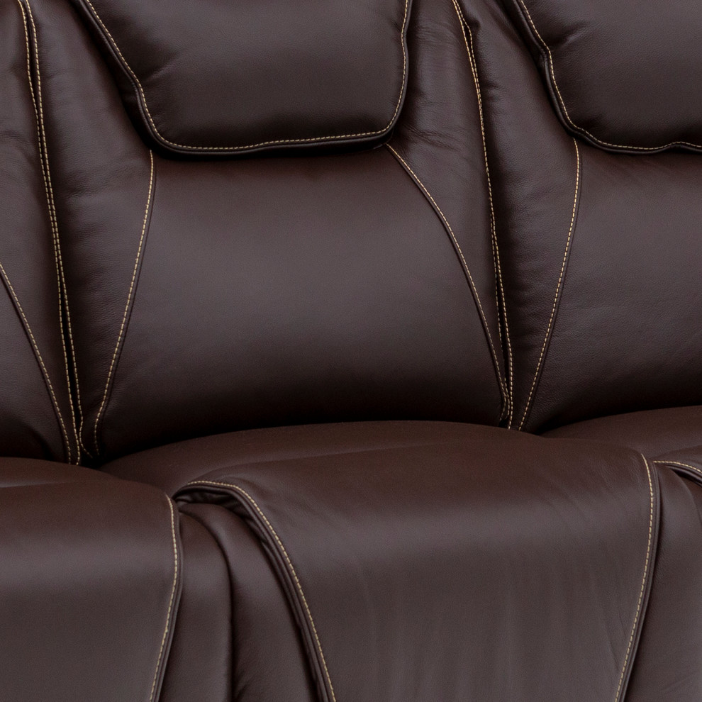 Seatcraft Vienna Leather Home Theater Seating Power Recline Sofa   Contemporary   Theater Seating   by Stargate Cinema  Houzz