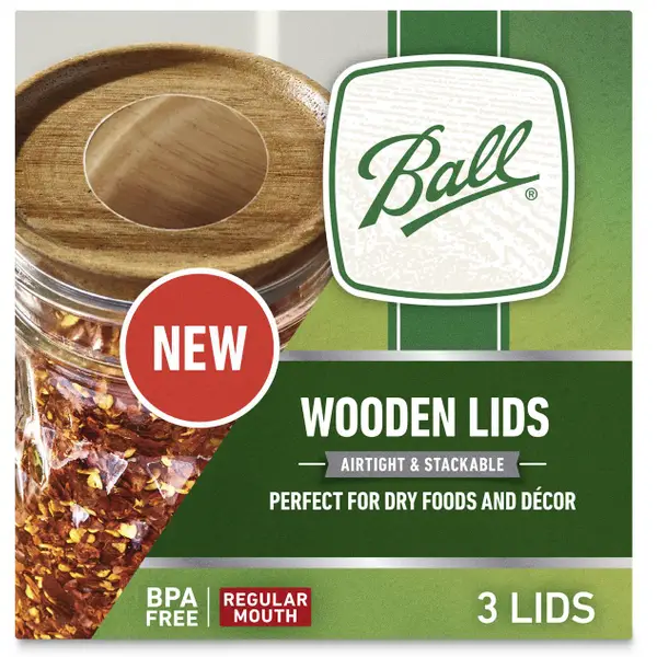 Ball 3-Count Regular Mouth Wooden Jar Lids