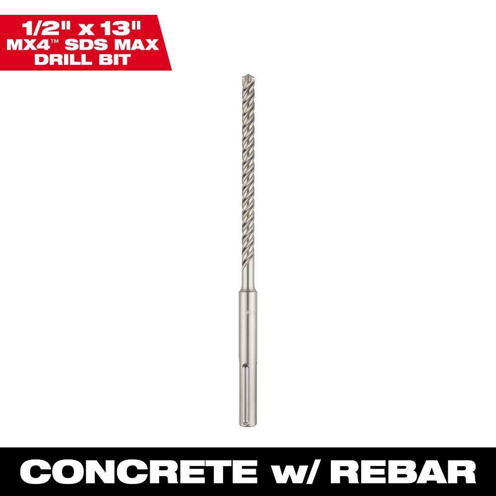 MW 12 in. x 13 in. 4-Cutter SDS-MAX Carbide Drill Bit 48-20-8402