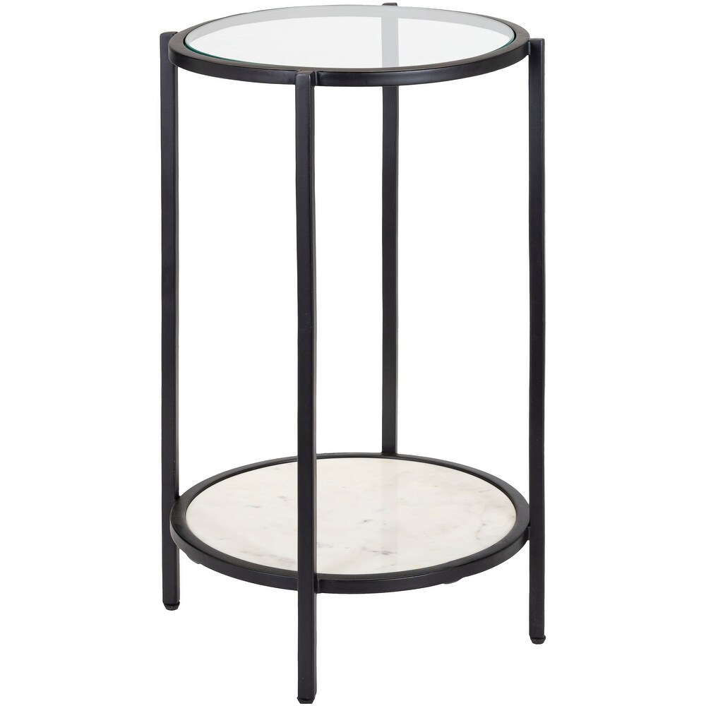 Alecsis Glass Round End Table