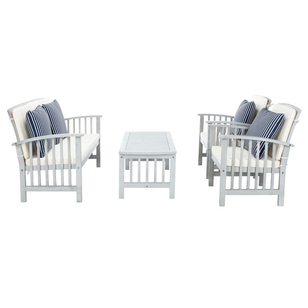 SAFAVIEH Outdoor Rocklin 4piece Conversation Patio Set