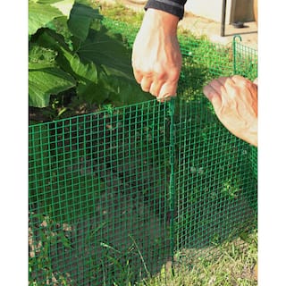 18 in. Vinyl Tall Green Coated Galvanized Steel Expandable Modular Garden Fencing System LAG-GARDENFENCE