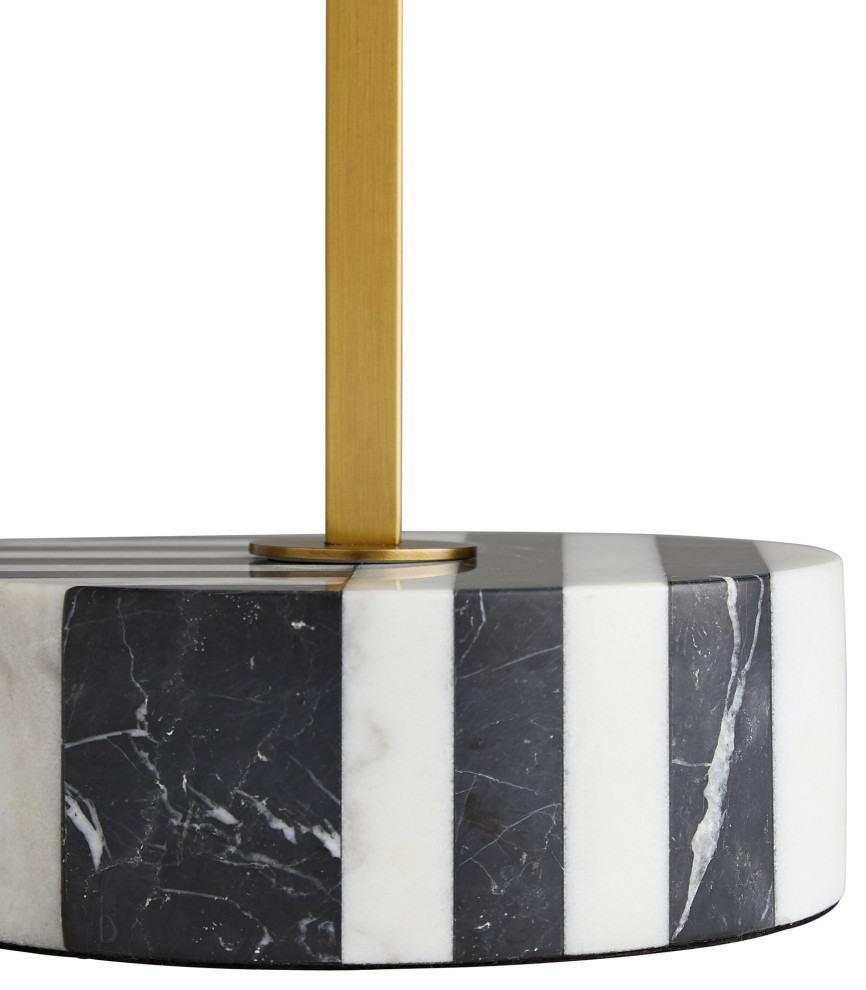 Clarita Side Table  White And Black Marble  Antique Brass  Iron  14 quotW   Contemporary   Side Tables And End Tables   by Lighting Reimagined  Houzz