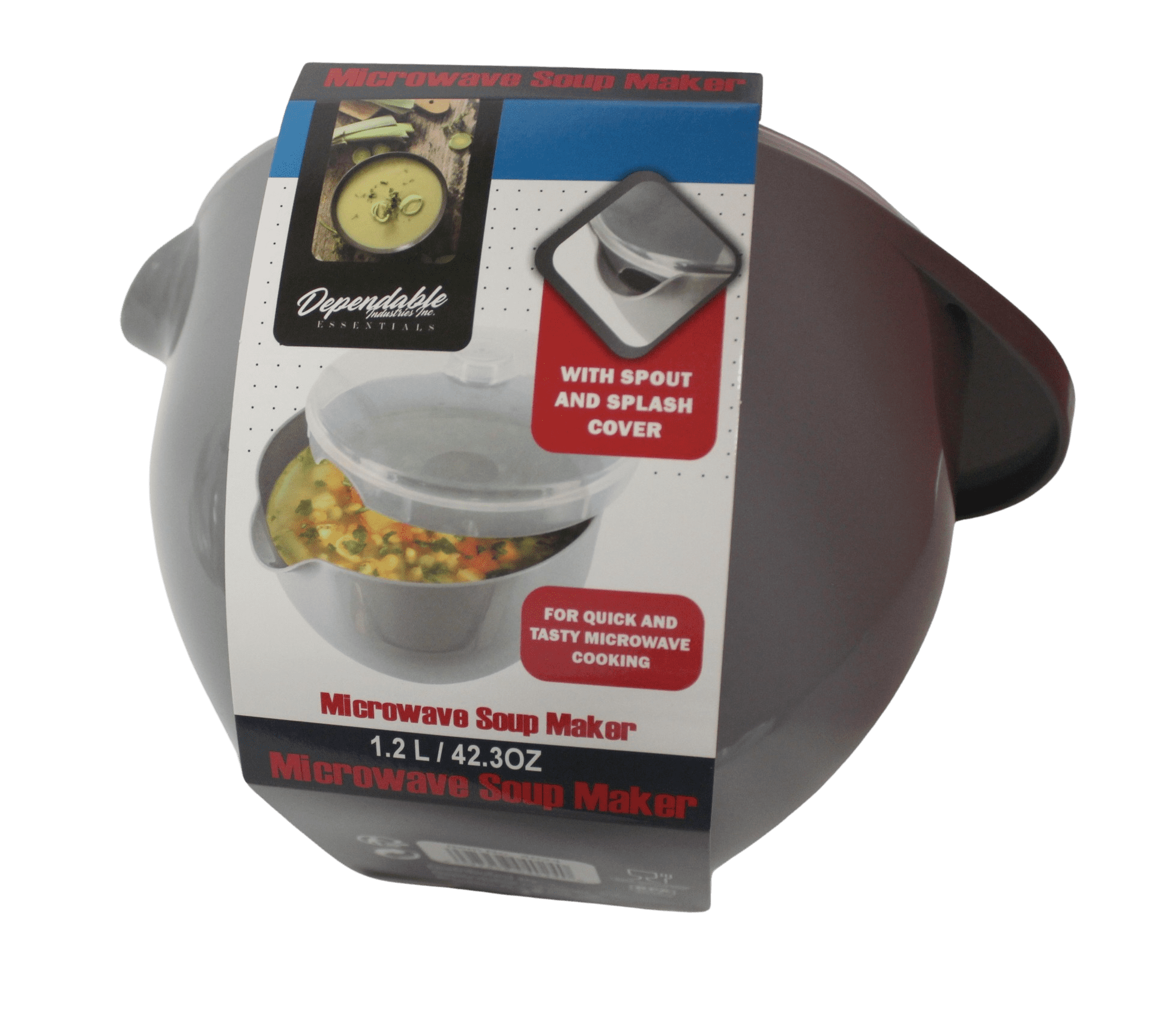 Microwave Soup and Stew Maker Microwave Bowl with Spout and Splash Cover 1.2 Liter