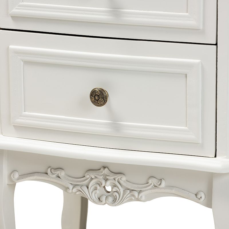 Baxton Studio Darlene White Nightstand