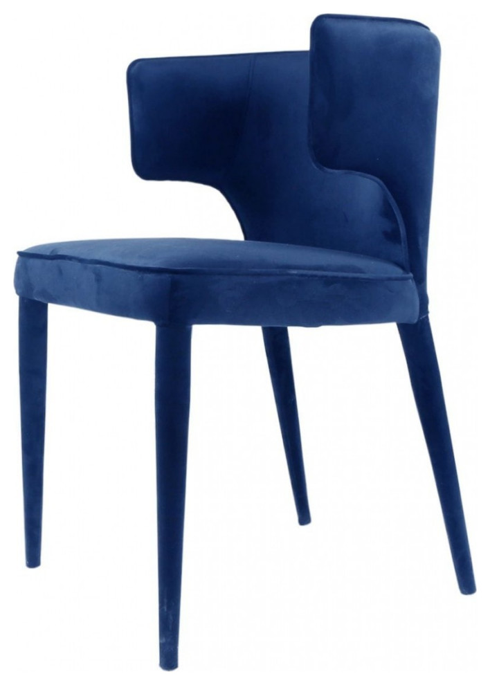 Blue Velvet Wrapped Dining Chair   Midcentury   Dining Chairs   by UStradeENT LLC  Houzz