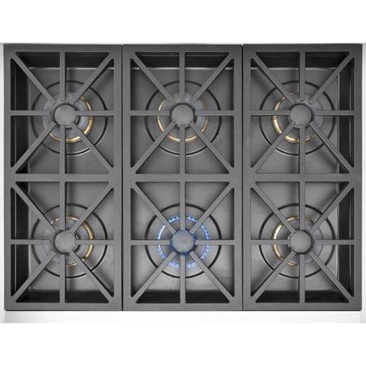 Fulgor Milano 36-inch Buit-in Gas Rangetop with 6 Burners F6GRT366S1