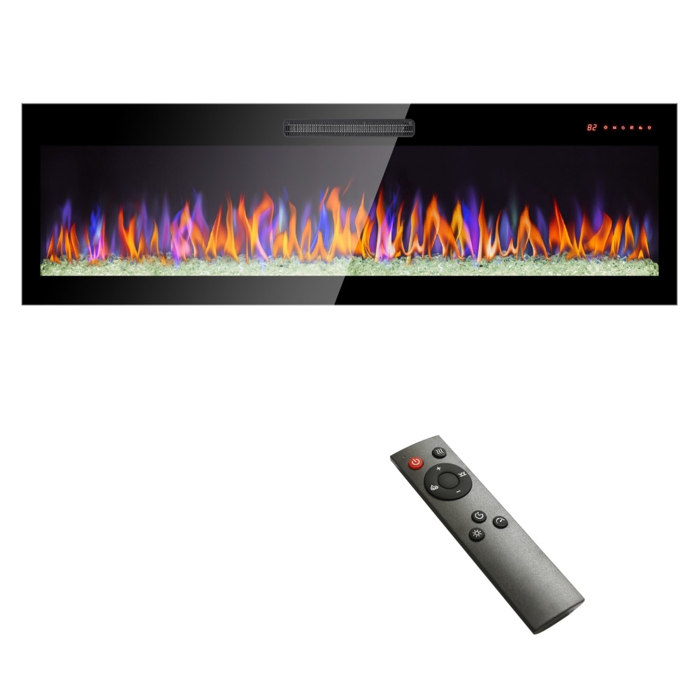 36 60in. Black Recessed Wall Mounted Electric Fireplace by Real Flame