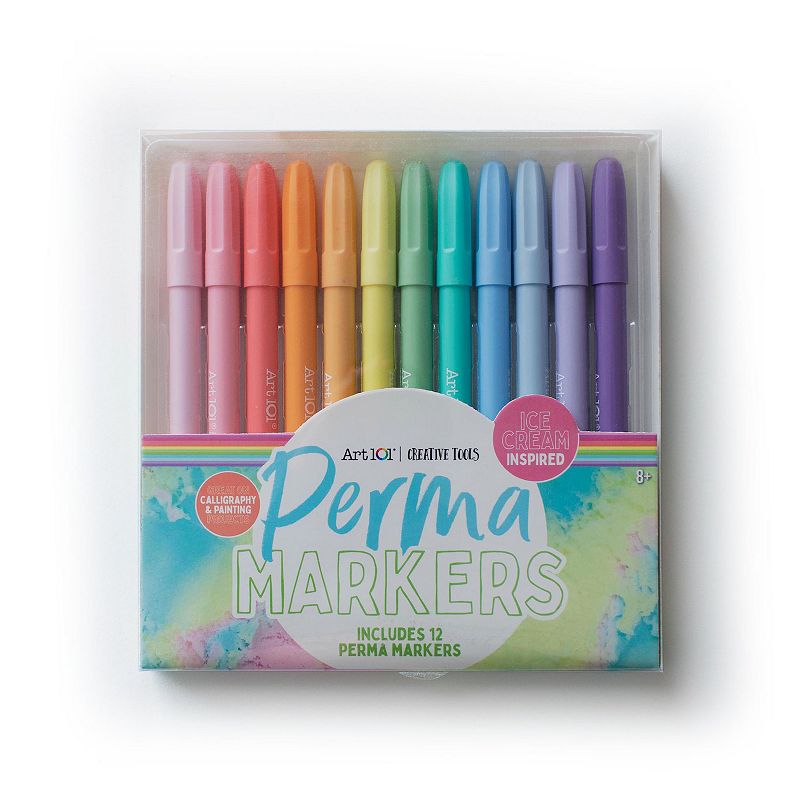 Art 101 Creative Tools Marker Pack with 24 Watercolor Brush Markers and 36 Perma Markers