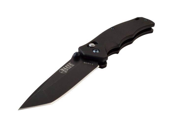 Elite Tactical 1024DSW Black G-10 Folding Knife - Tanto Black SW Plain ET-1024DSW