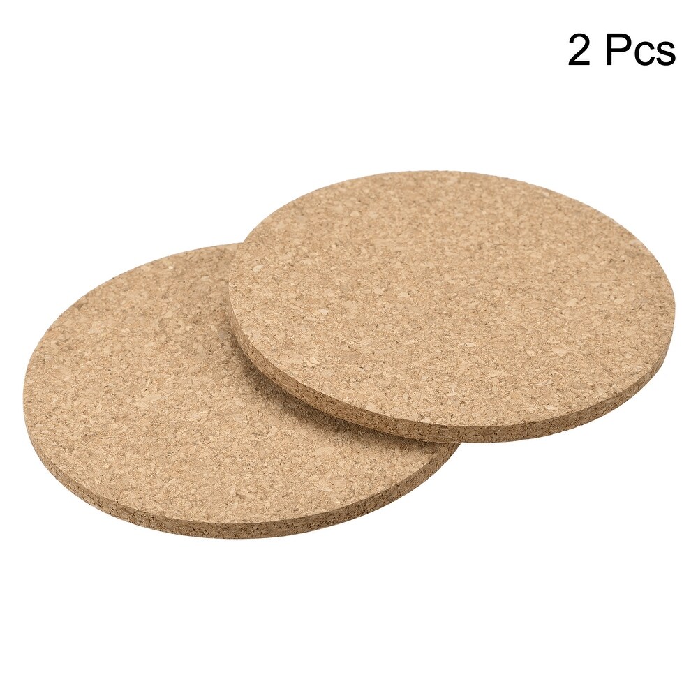 90mm Round Coasters 4mm Thick Cork Cup Mat Pad for Tableware 2pcs   Wood