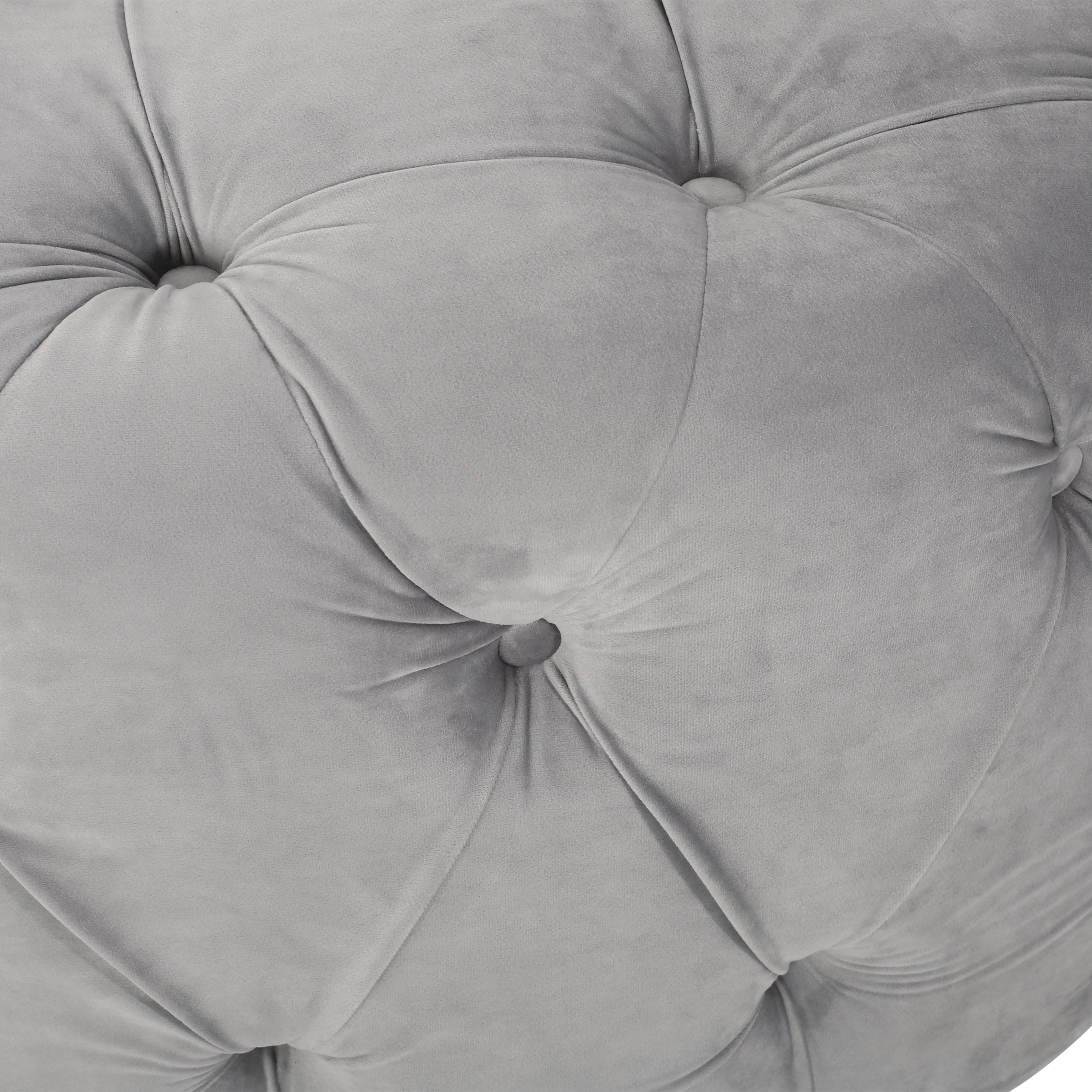 Kaung Modern Glam Round Tufted Velvet Ottoman Coffee Table