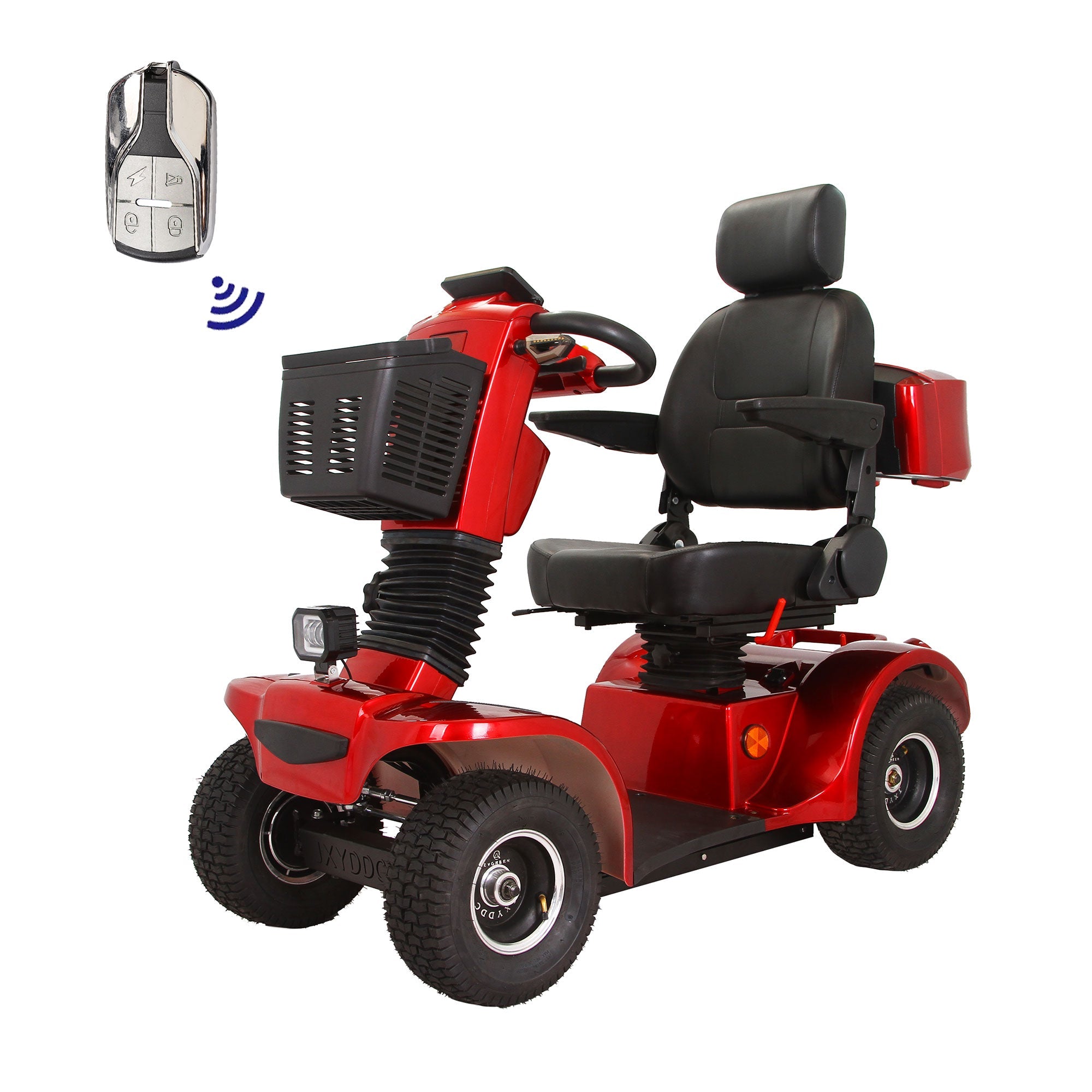 Xmatch 4-Wheel Mobility Scooter Battery Powered with Front Basket Compact Rear Box 360 Degree Adjustable Seat