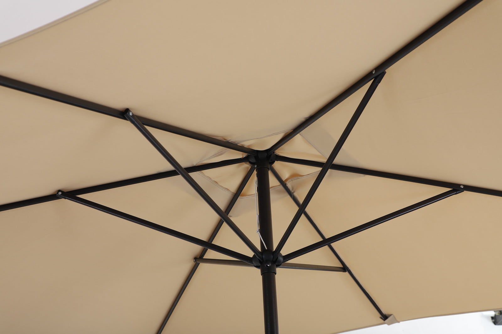 MF Studio 10 x 6.6ft Rectangle Patio Table Umbrella Outdoor Market Umbrella with 6 Steel Ribs and Crank Handle, Beige