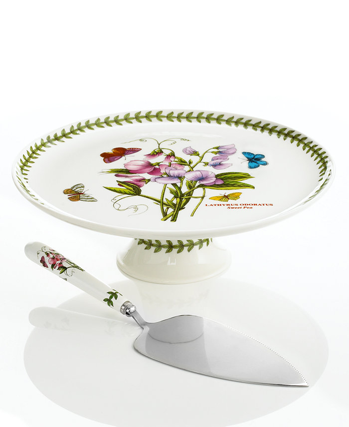 Portmeirion Dinnerware Botanic Garden Footed Cake Stand with Server