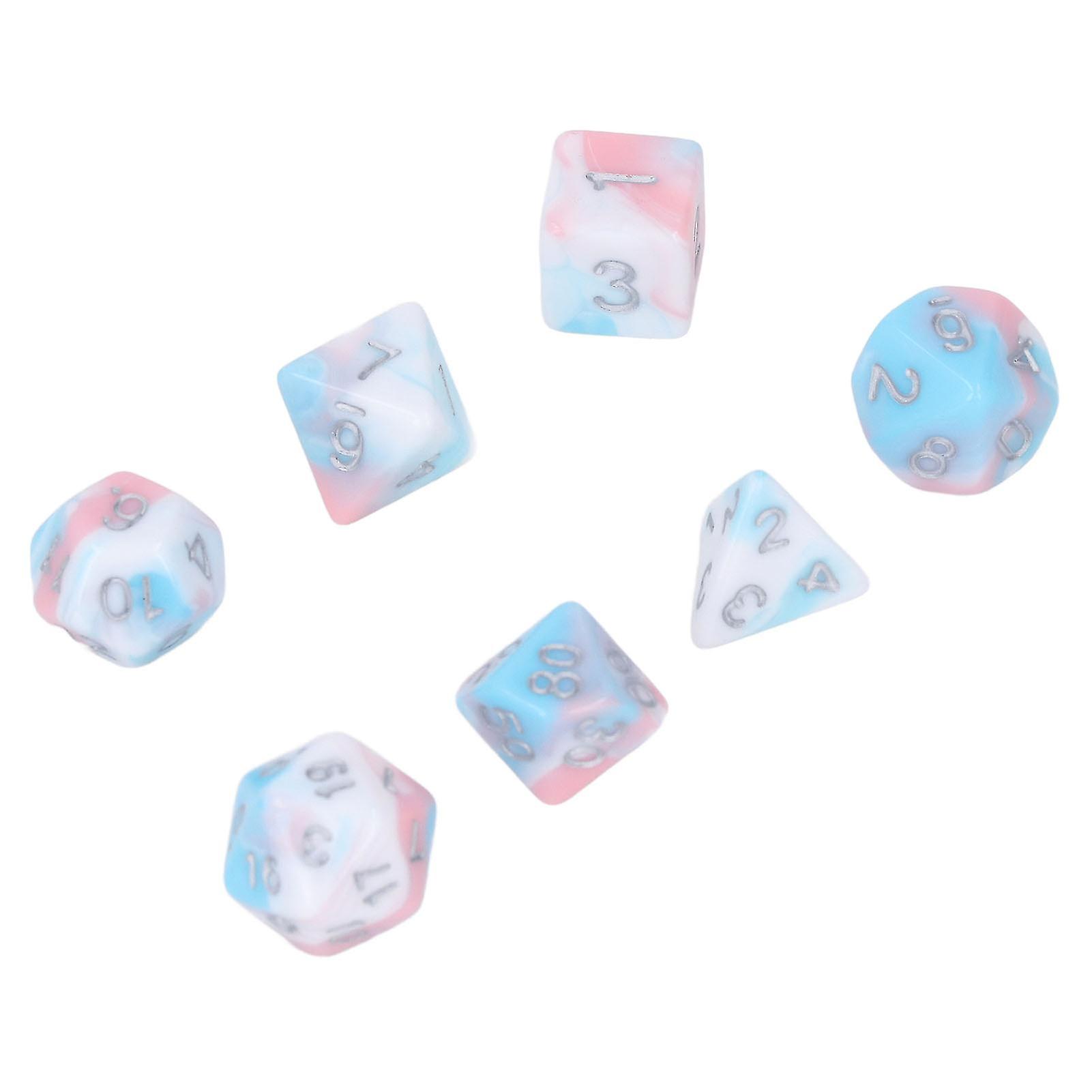 7pcs Acrylic Role Playing Game Dice Men Women Portable Exquisite Polyhedral Dice Set for Bar Holiday Party Type 4