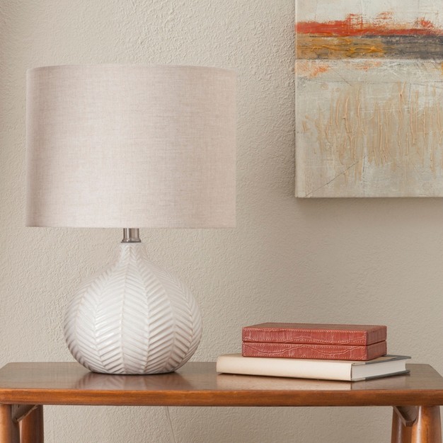 Textured Ceramic Accent Lamp Cream