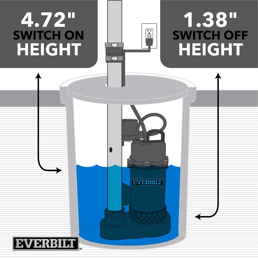 Everbilt 13 HP Aluminum Sump Pump Vertical Switch HDSP33V