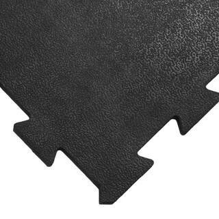 Rubber-Cal Armor-Lock 38 in. T x 24 in. W x 24 in. L Interlocking Rubber Tiles (48 sq. ft.) (12-Pack) 03-212-WBK-12