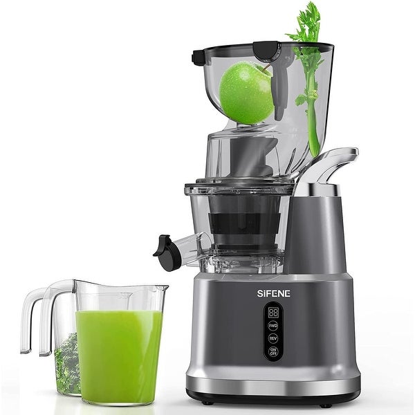 Slow Masticating Juicer Machine， Vertical Cold Press Juicer ; Big Mouth for Whole Fruits and Vegetables， Easy to Clean