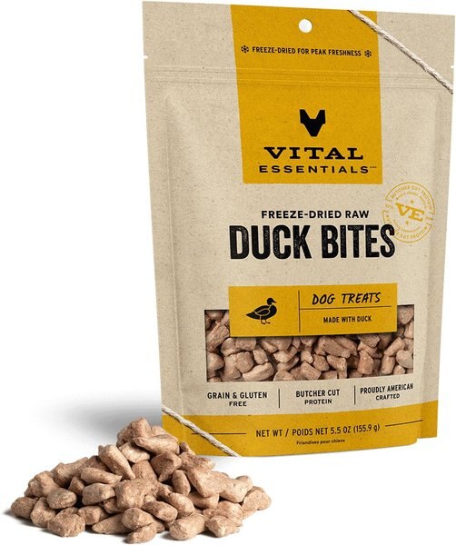 Vital Essentials Duck Nibs Freeze-Dried Raw Dog Treats