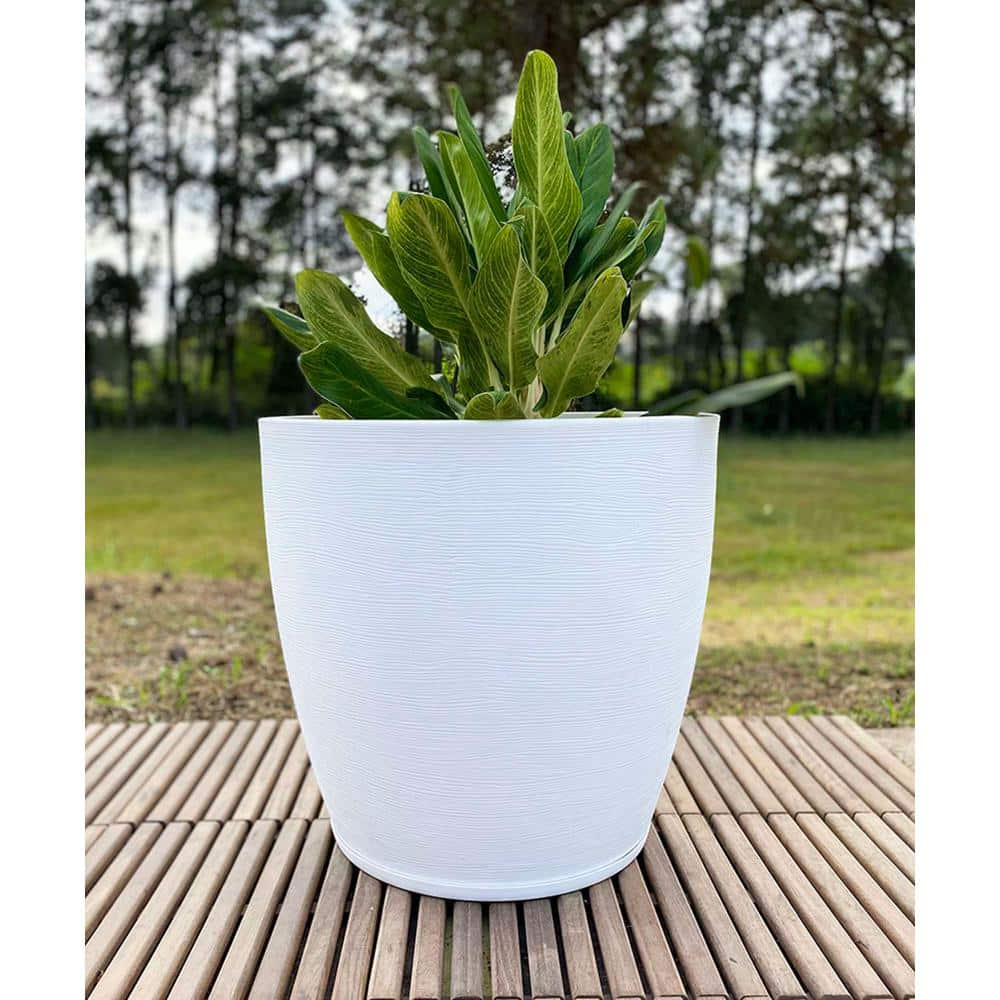 FLORIDIS Amsterdan XX-Large White Plastic Resin Indoor and Outdoor Planter Bowl 10.16.0557