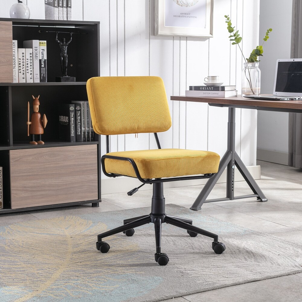 Corduroy 360 Degrees Swivel Ergonomic Chair  Modern Office Chair with Metal Base and Adjustable Height