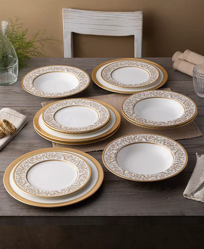 Noritake Summit Gold Set of 4 Dinner Plates Service For 4