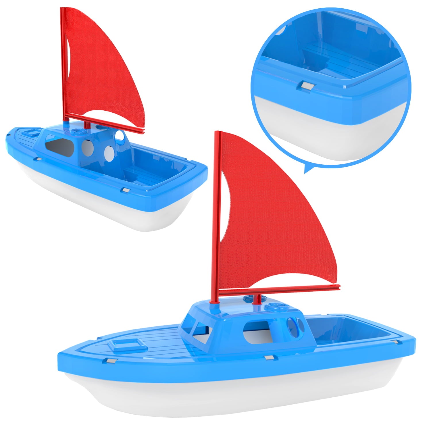 Fun Little Toys 3 Pcs Bath Boat Toy， Pool Toy，Speed Boat， Sailing Boat， Aircraft Carrier， Bath Toy Set for Baby Toddlers， Kids，Birthday Gift for Boys，Girls