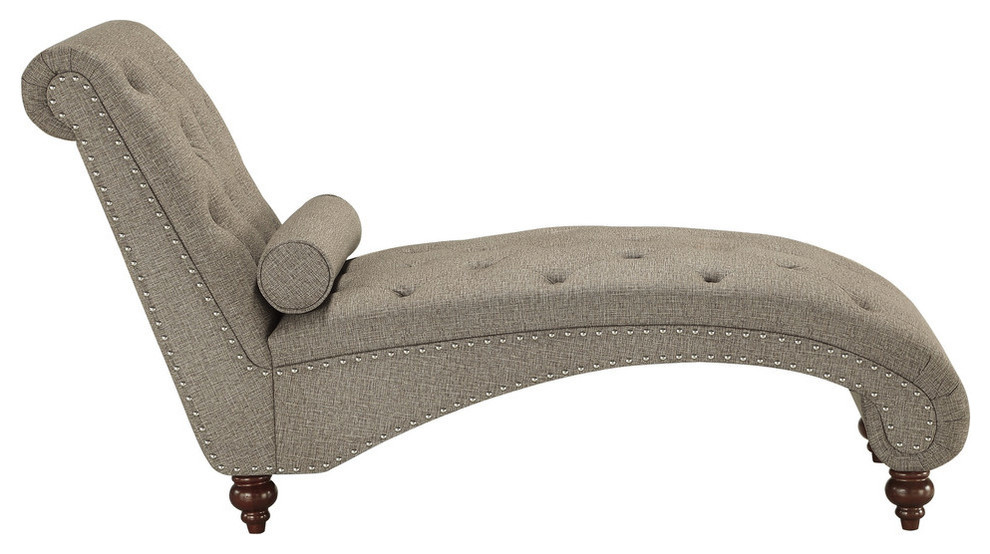 Bolingbrook Chaise With Bolster Pillow   Traditional   Indoor Chaise Lounge Chairs   by Lexicon Home  Houzz