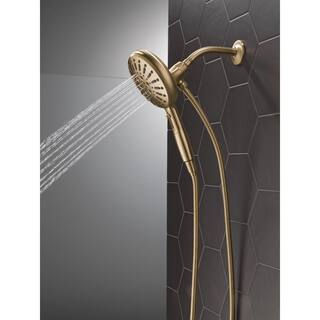 Delta 7-Spray Patterns 1.75 GPM 6.19 in. Wall Mount Handheld Shower Head with SureDock Magnetic in Lumicoat Champagne Bronze 54910-CZ-PR-PK