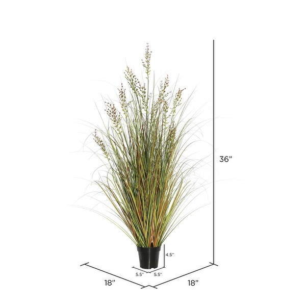 Vickerman 36 PVC Artificial Potted Green and Brown Grass