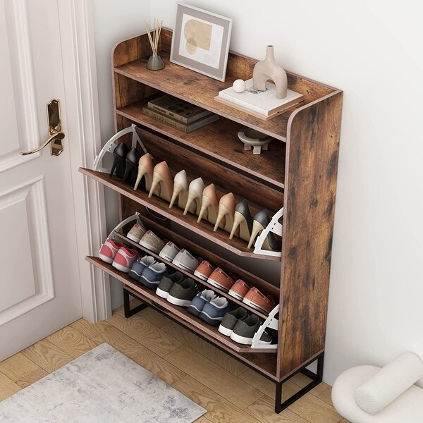 Auromie Freestanding Shoe Storage Cabinets Rustic - - 37764722