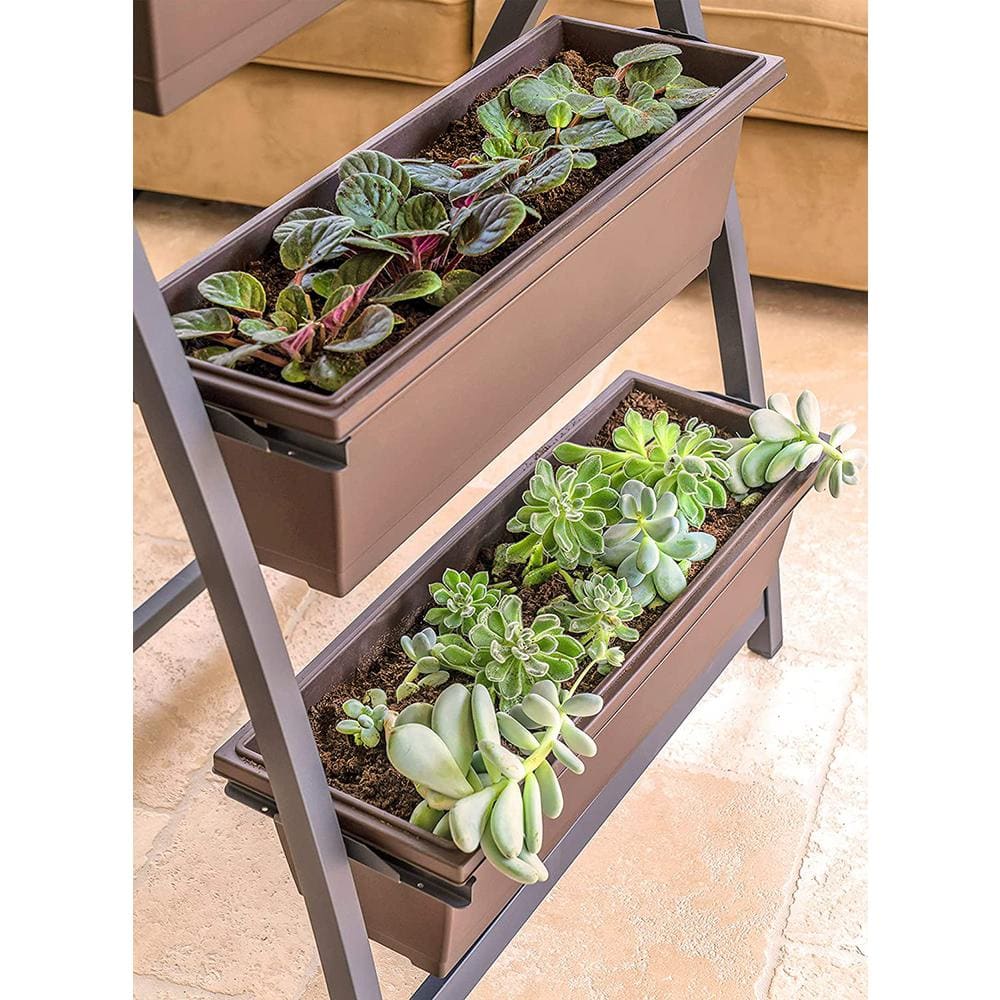 Outland Living 6 ft. Raised Garden Bed - Steel Vertical Garden Freestanding Elevated Planter with 4 Container Boxes VG-302