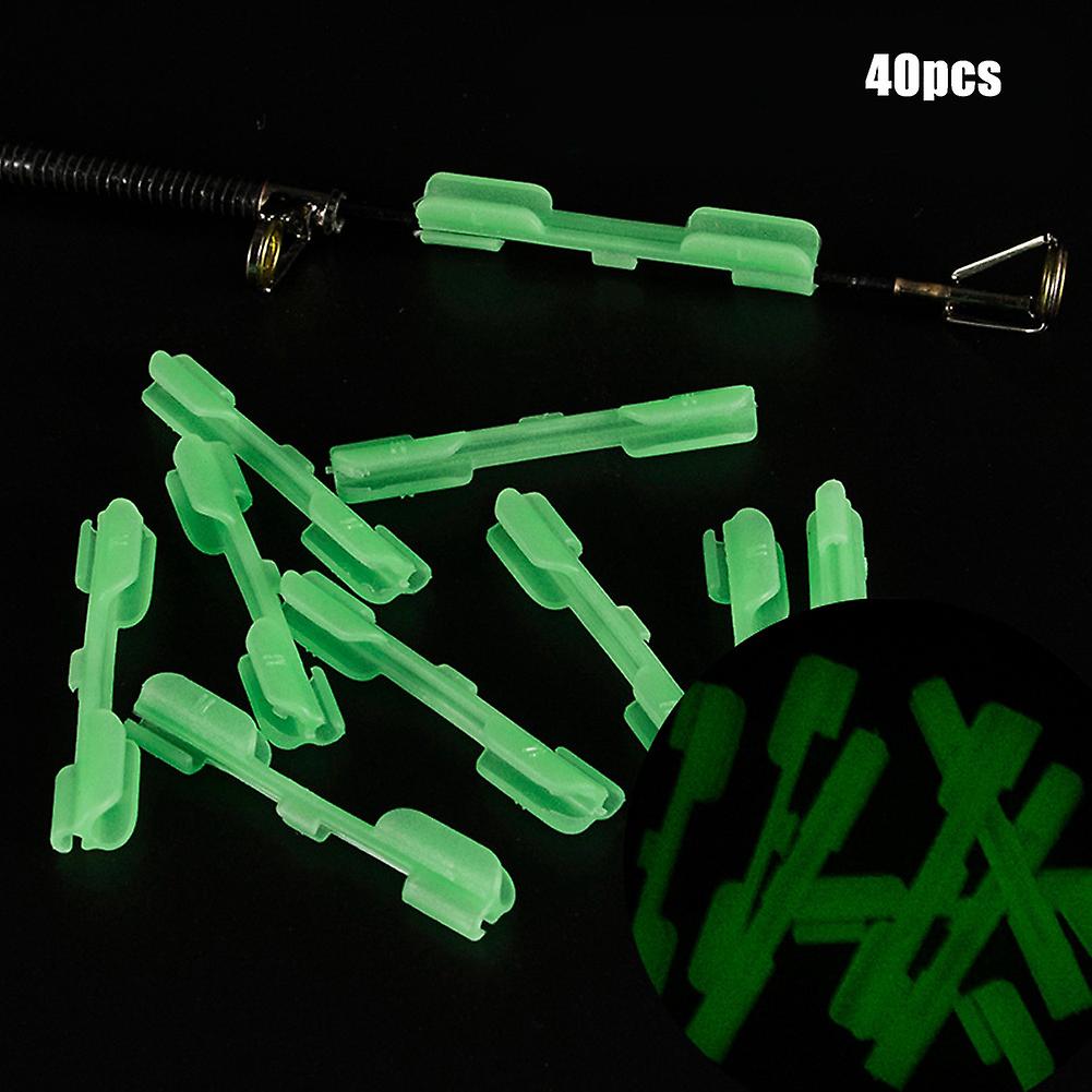 40 Pcs Light Stick Clip On Holder Fit Rod Tip Night Fishing Fluorescent Glow Sticks (l)