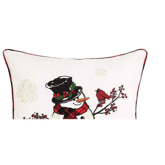 C amp f Home Snowman Cardinal Embroidered Throw Pillow