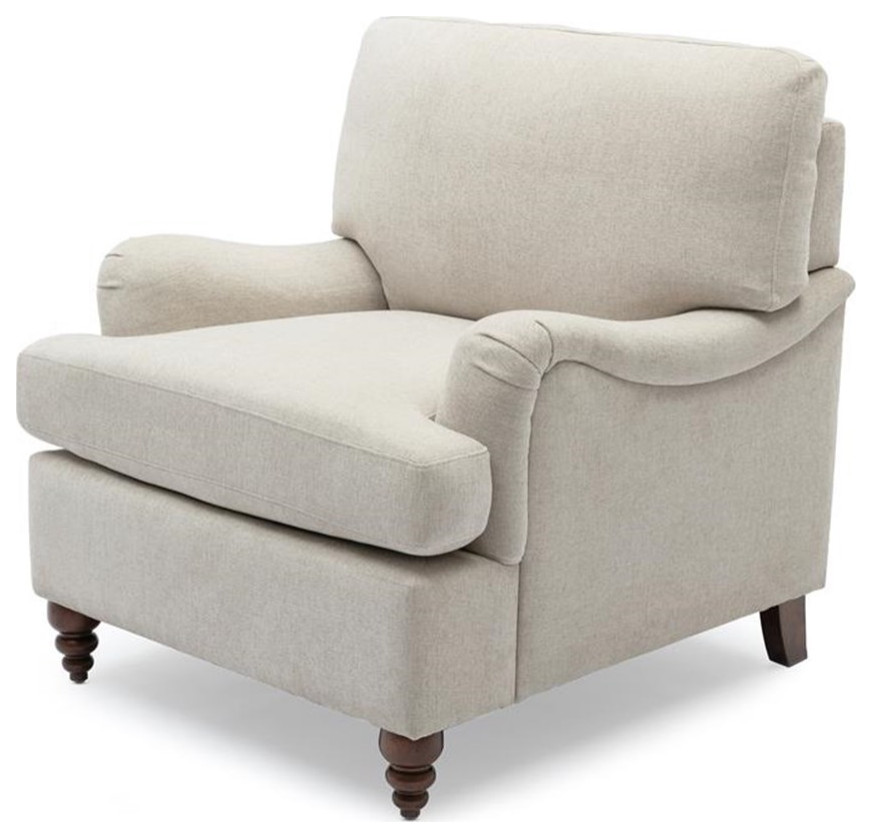 Home Square Polyester Fabric Transitional Arm Chair in Beige   Set of 2   Traditional   Armchairs And Accent Chairs   by Homesquare  Houzz