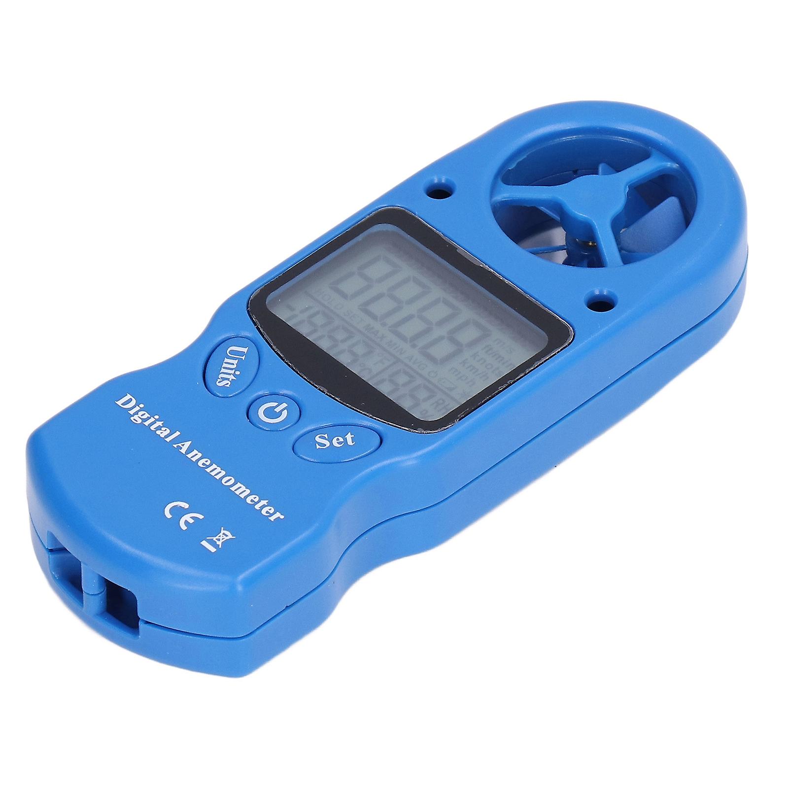 3v Digital Anemometer Multipurpose Handheld Wind Speed Meter Blue Temperature Wind Gauge