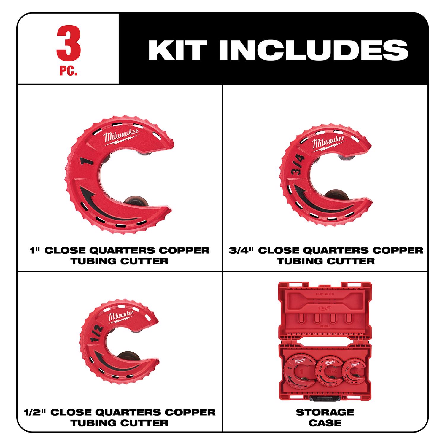 MW Close Quarters Tubing Cutter Set Red 3 pc