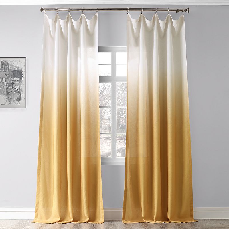 EFF Ombre Faux Linen Semi Sheer Curtain