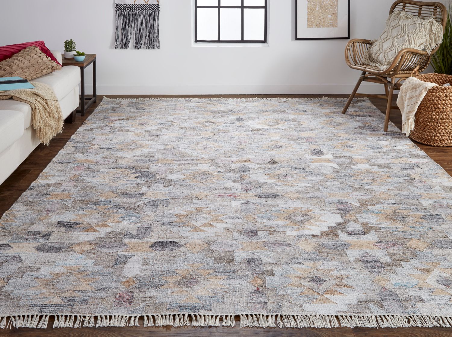 Elstow Hand Woven Blue and Tan Rug by BD Fine