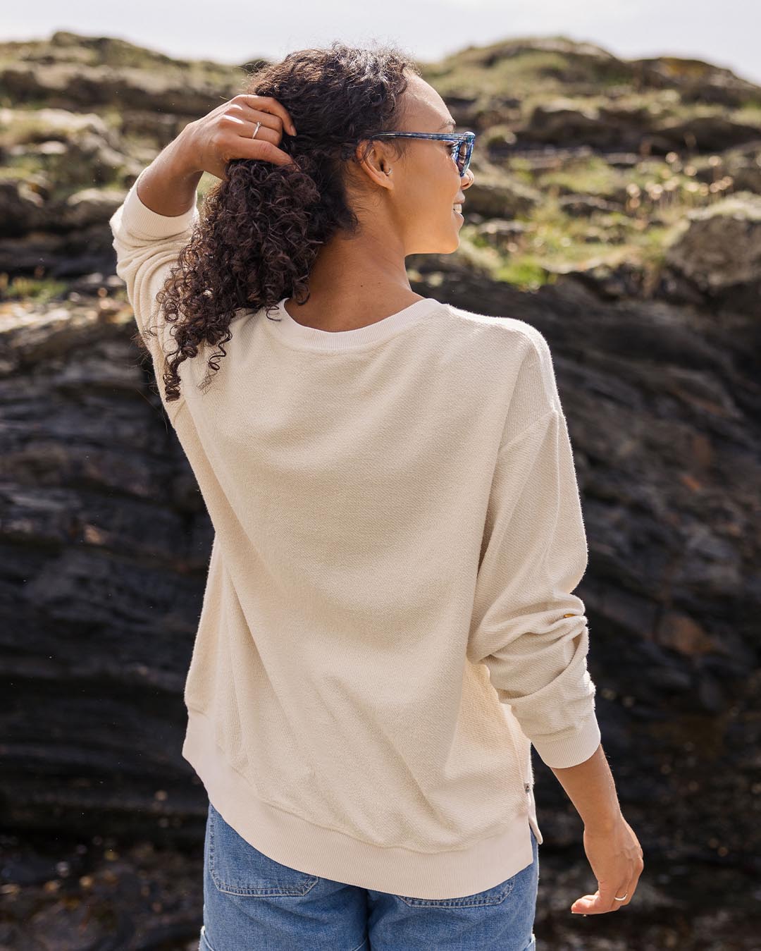 Fauna Organic Cotton Textured Sweatshirt - Birch