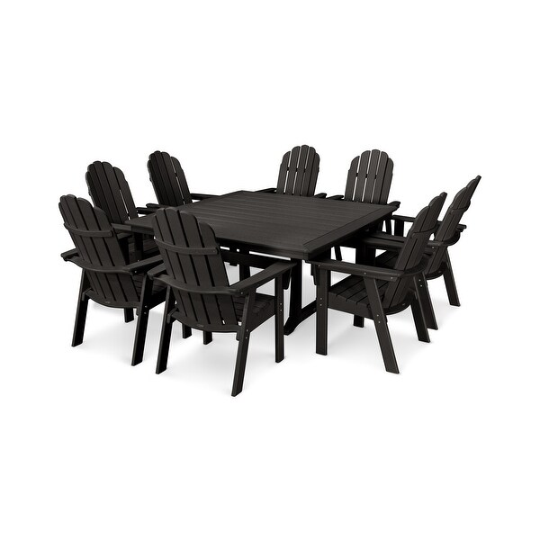 POLYWOOD Vineyard Adirondack 9Piece Nautical Trestle Dining Set